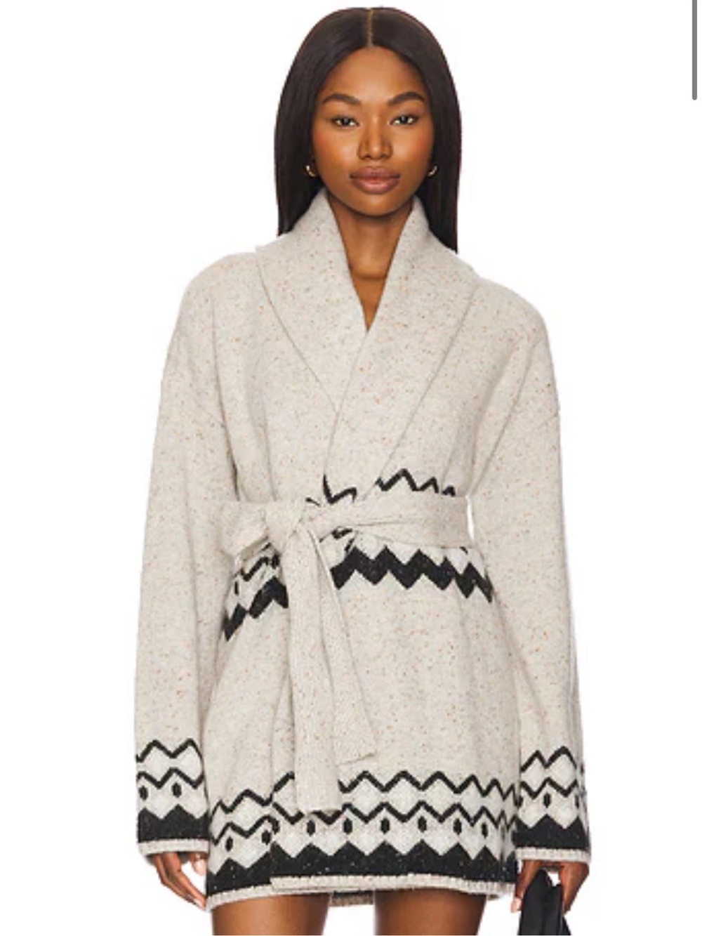 Tularosa Adley Fairisle Cardigan in Grey Multi Size Small